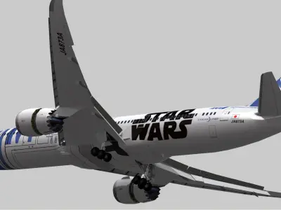 Boeing 787-9 ANA StarWars livery Low-poly 3D model