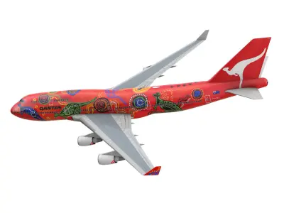 Boeing 747 - Qantas Wunala Dreaming 3D model