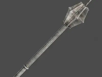 Steel ceremonial mace 3D model