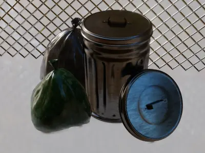 Street Trash Props Low-poly 3D model