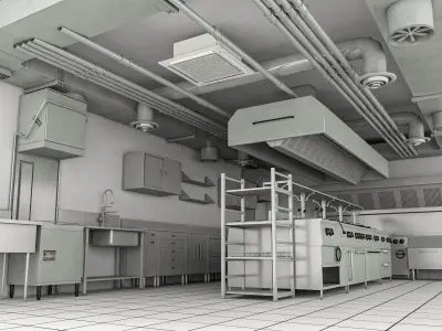 Commercial Kitchen 3 3D model