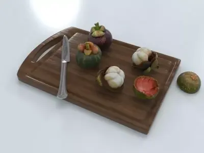 Mangosteen 3 Models - Realistic Looking - Low-poly 3D model