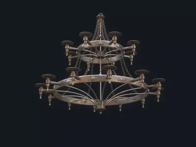 Medieval Chandelier 2 Low-poly 3D model