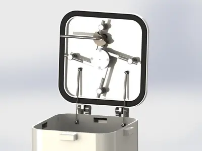 Weathertight Marine Hatch 600x600x600mm with INOX cleats 3D model