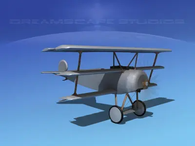 Fokker DR-1 Triplane Bare Metal 3D model