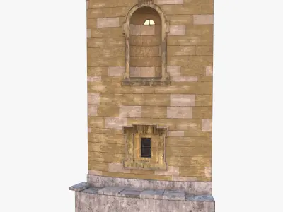 Brick Wall 0002 Modular Low-poly 3D model