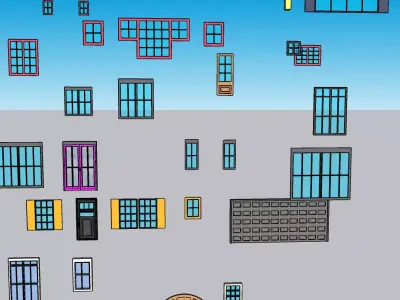 100 Modern Window and Door Collection SketchUp 3D Model Pack 3D model