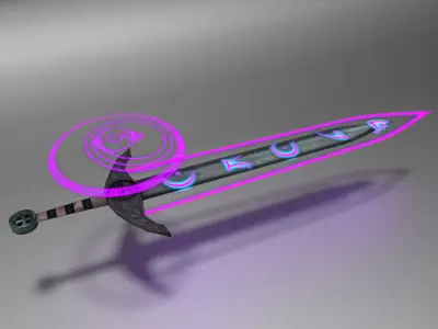 RuneSword sword with lights Free low-poly 3D model
