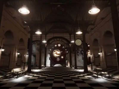 Steampunk Station 3D model