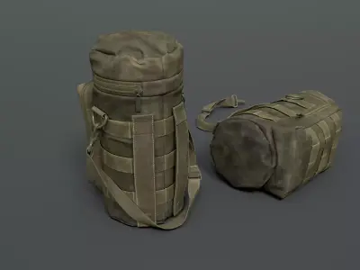 Military Tactical Water Bottle Pouch Low-poly 3D model