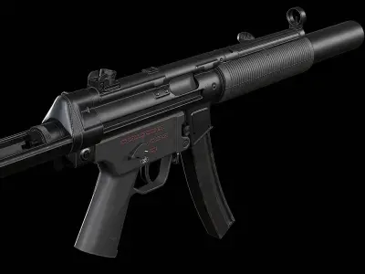 MP5SD gun Low-poly 3D model