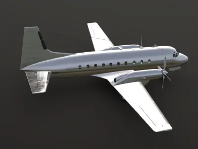 Hawker Siddeley HS 748 Clean Livery Low-poly 3D model