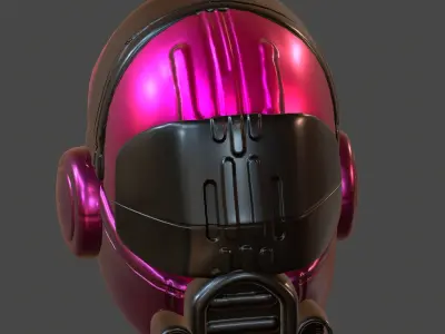 Gas mask helmet 3d model scifi Low-poly  Low-poly 3D model 560
