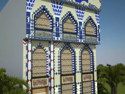 Masjid Elevation Islamic 151 Low-poly 3D model