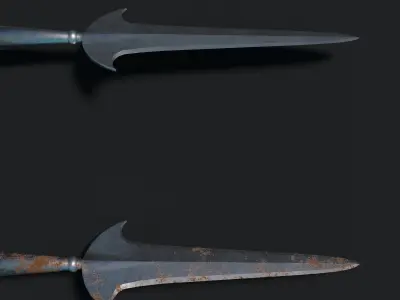 Medieval Partizan Spear Low-poly 3D model