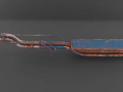 Low poly game ready 3d si-fi pipe asset Free low-poly 3D model