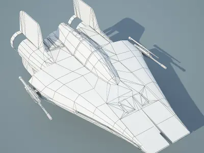 Game Ready Star Wars RZ-1 A-wing interceptor Starfighter Low-poly 3D model