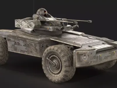 BTR Drone vehicle Armored Tank Vehicle Low-poly 3D model