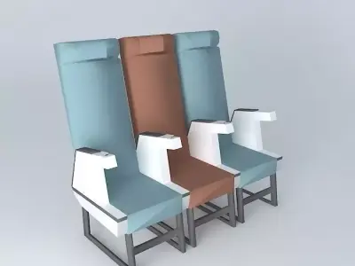 ccc three airplane seats - three airplane seats Free 3D model