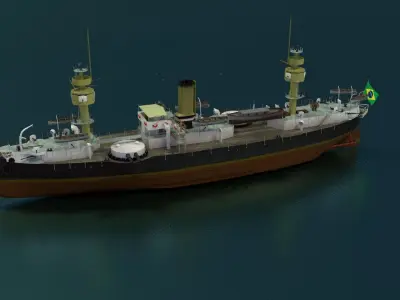 Battleship Aquidaban Low-poly 3D model