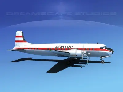 Douglas DC-7B Zantop 3D model