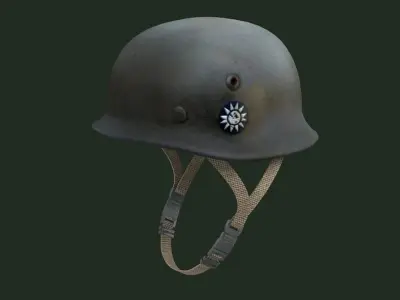 Kuomintang helmet war steel army soldier privat battle people 3D model