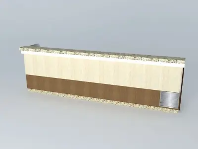 Kit bar counter with shelves and drawers Free 3D model