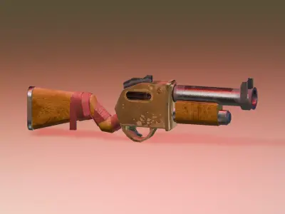 Stylized shotgun Low-poly 3D model