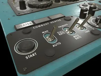 Mi-8MT Mi-17MT Right Overhead Panels Board English Low-poly 3D model