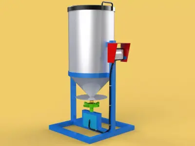 AUTOMATIC FISH FEEDER ROTARY SPREADER CENTRIFUGAL 3D model