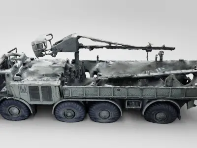 9T452 transporter-loader vehicle for Uragan Hurricane rockets 3D model