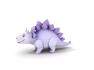 Lilac Dinosaur Toy model pack Low-poly 3D model