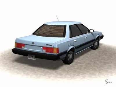Low-Poly 1992 Subaru Loyale Free low-poly 3D model