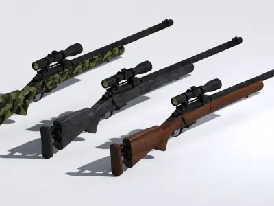 M24 Sniper Rifle Low-poly 3D model Low-poly 3D model