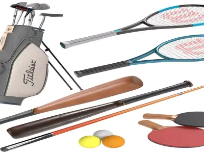 Sports collection v2  Low-poly 3D model