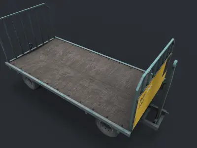 Airport Luggage cart Low poly model Low-poly 3D model