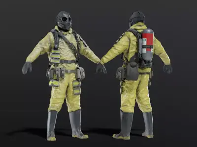 HAZMAT NBC Suit Rigged Free low-poly 3D model