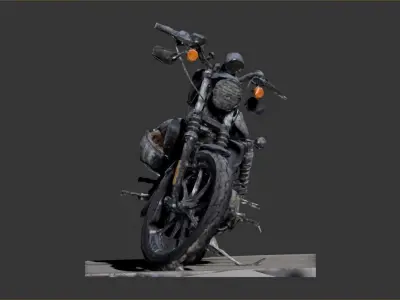 3D model of a motorcycle Low-poly 3D model