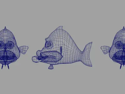 fish cartoon 3d model 3D model