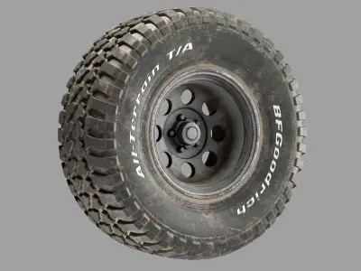 BF Goodrich AT Off Road Tire with Dirt Textures 3D model