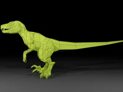 Animated Lowpoly Velociraptor Free low-poly 3D model
