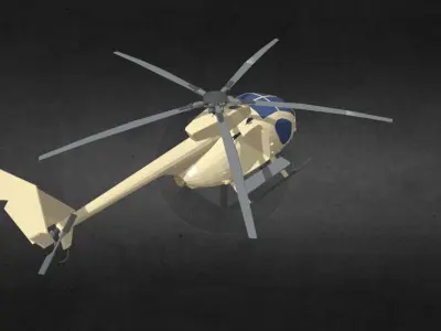 MH-6 helicopter Low-poly 3D model