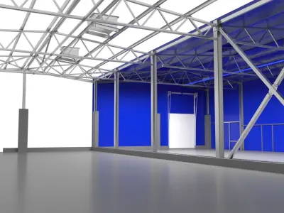  Industrial Metal Hangar 3D model