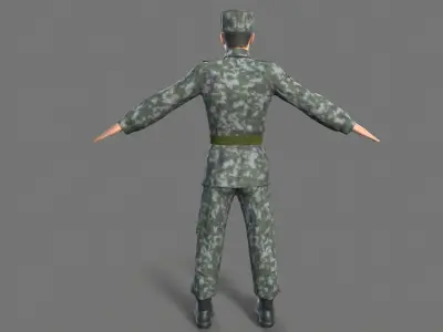 China soldier Low-poly 3D model