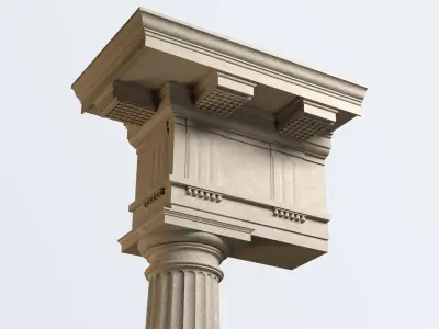 Mutulary Doric column fluting Vignola 3D model