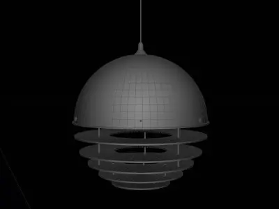 Mid-Century Bauhaus Sunset Orange Pendant Lamp Free low-poly 3D model