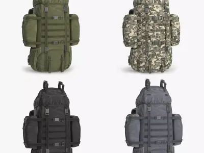 Tactical Military Backpack Low-poly 3D model