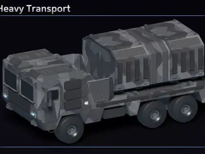 Scifi Mule Heavy Transport Low-poly 3D model