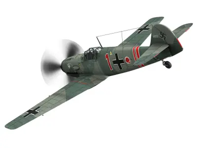 Messerschmitt - BF-109 E - Red 1 3D model