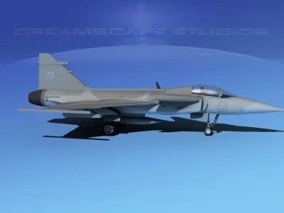 SAAB S39 Gripen Fighter V05 3D model